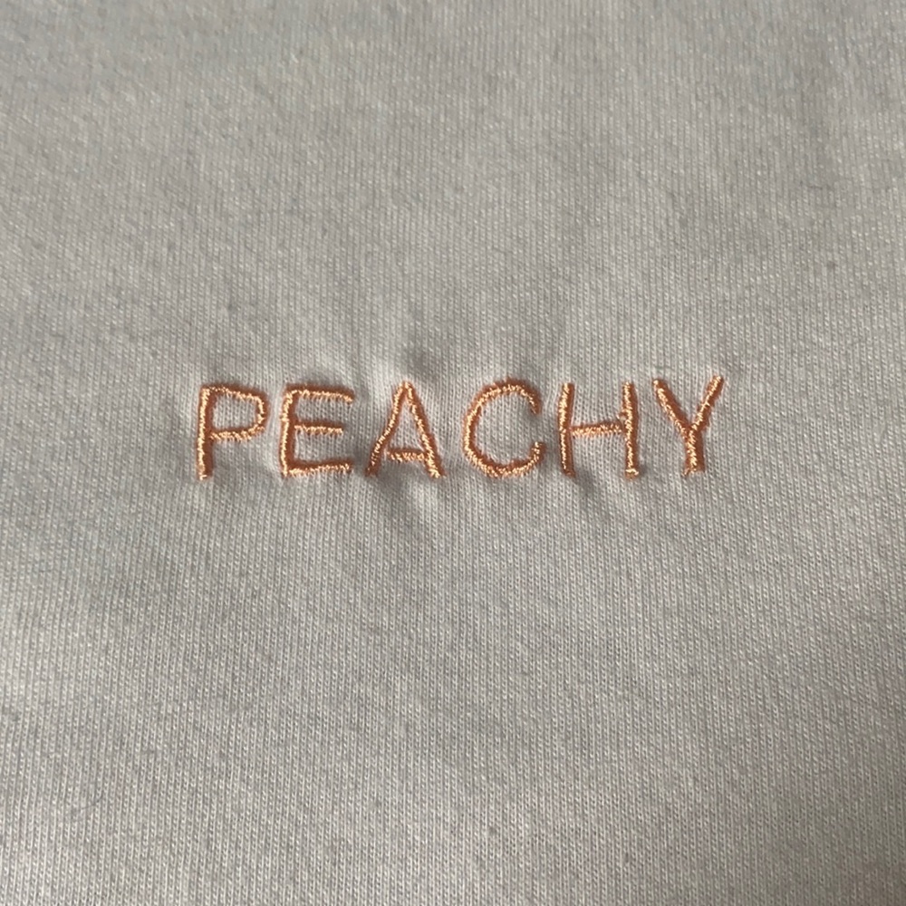 White, self embroidered, cropped t-shirt, size medium